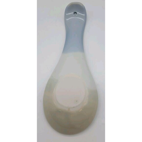 Vtg Otagiri Spoon Rest Flowers Butterfly Daisies Brown Blue Hand Painted Clover - Picture 4 of 4